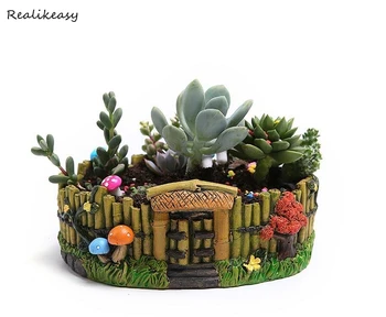 

Large Cement Succulent Plant Pots Hand Painted Potted Succulents Desktop Flower Pots Decoration Creative Flower Pots ZH007