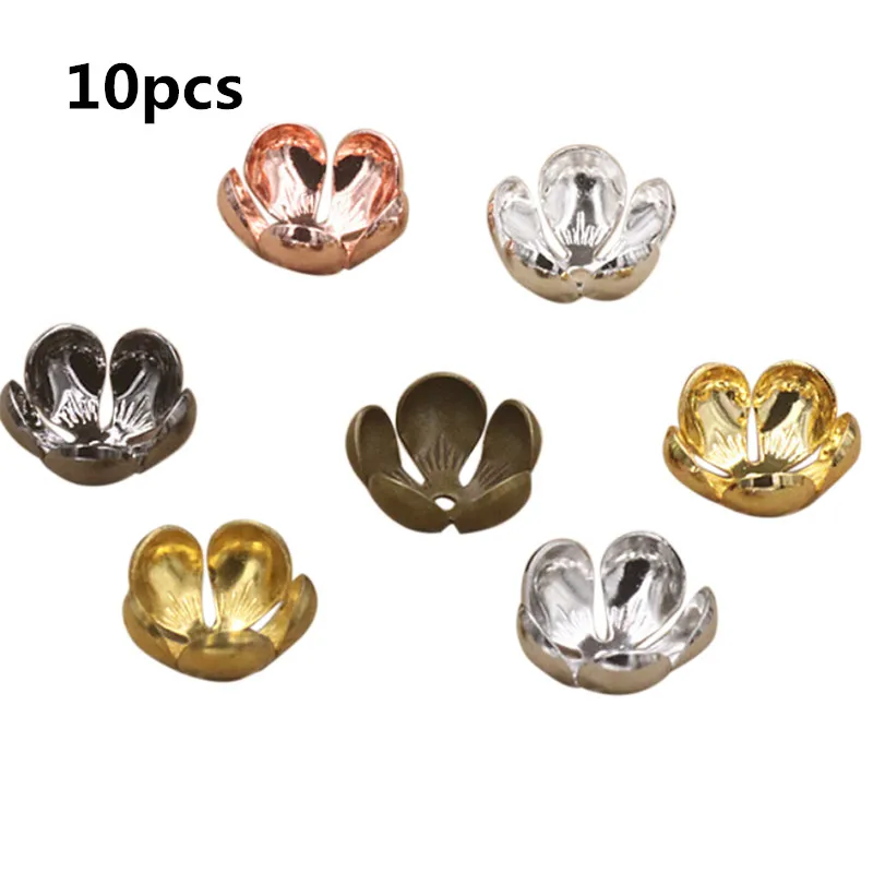 

10pcs/lot 13x5mm Flower Beads Cap Retro Silver Sculpture Leaf Beads Cap Diy Jewelry Making Accessories Supplies Wholesale
