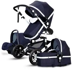 7,8 Роскошная детская коляска 3 в 1, корзина для перевозки, высокий пейзаж, четыре колеса, детская коляска, безопасное сиденье