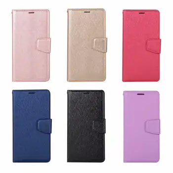 

Silk Grain Leather Wallet Case For Samsung Galaxy A60 A40 A40S A30 A20 M30 Flip Cover Card Slot Pouch Frame Photo Card 50PCS