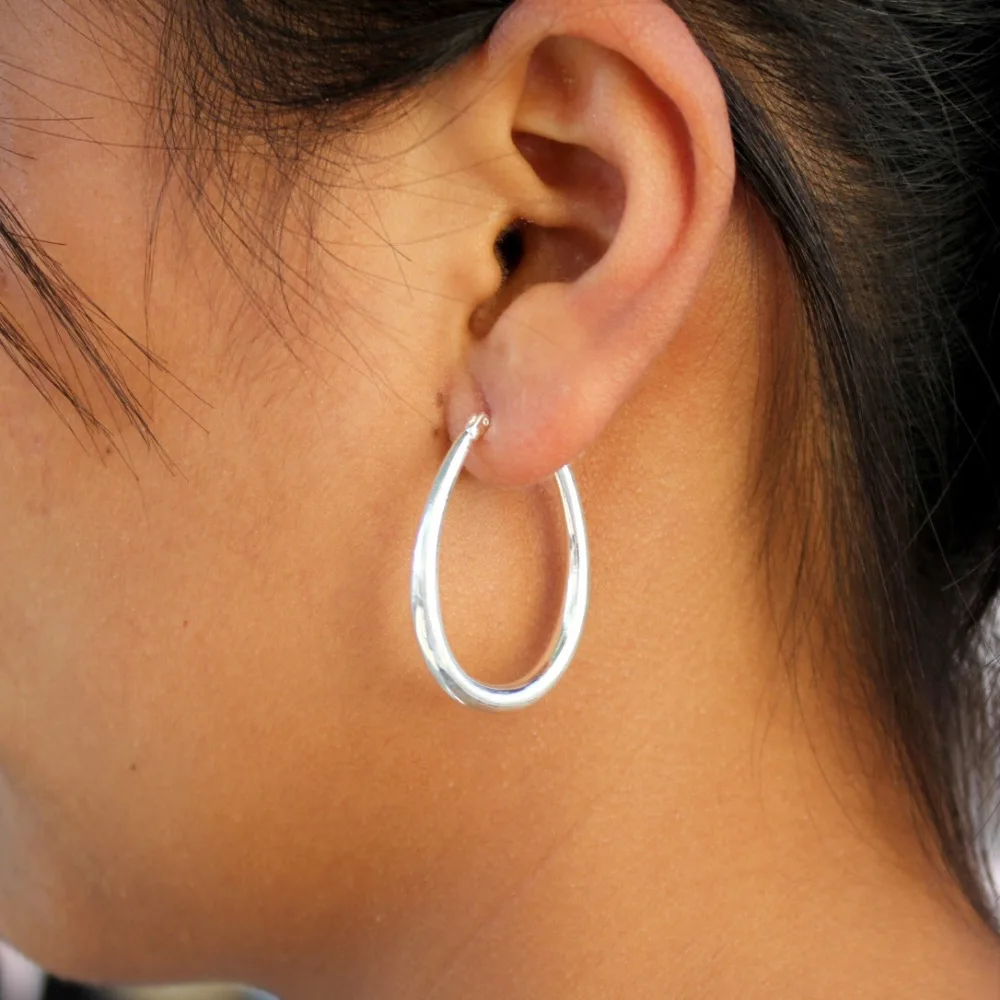 2018 New Hot Sell Fashion Women's Silver Hoop Earrings Punk Style Girls