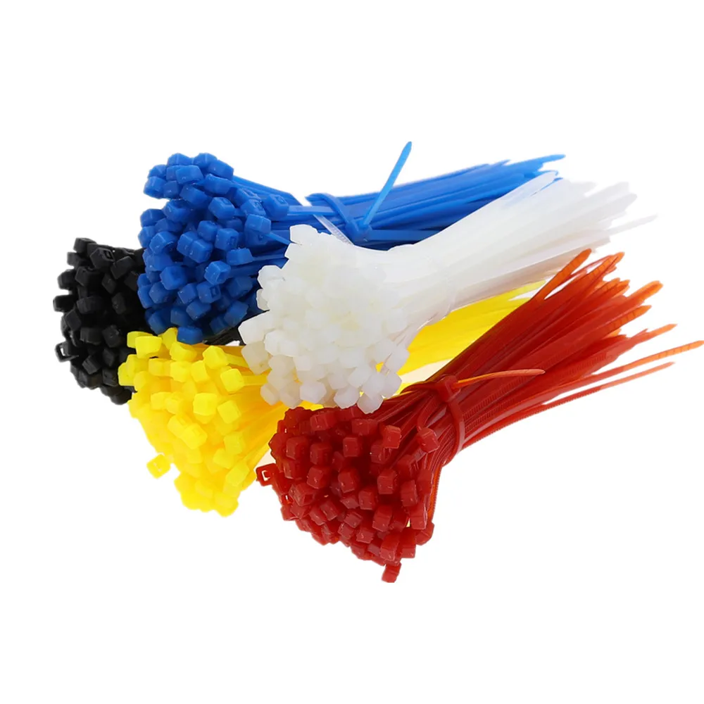 

100PCS 3X100mm (Width 2.5mm x Length 100mm) Self Lock Plastic Nylon Cable Ties Zip Wire White BlACK Red Blue Yellow