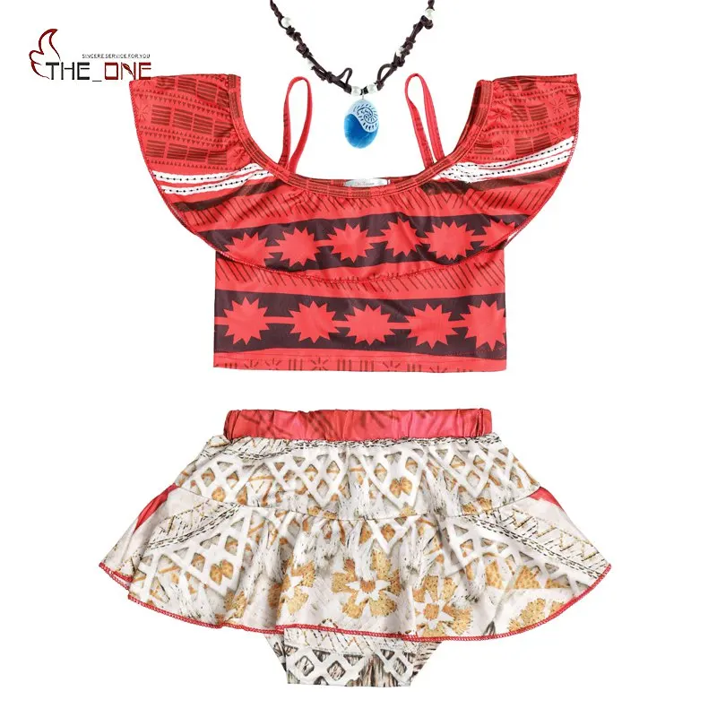 MUABABY Baby Girls Moana Swimsuit Kids Summer Beach Swimwear Children 2 Pieces Swimming Wear Costume Girl
