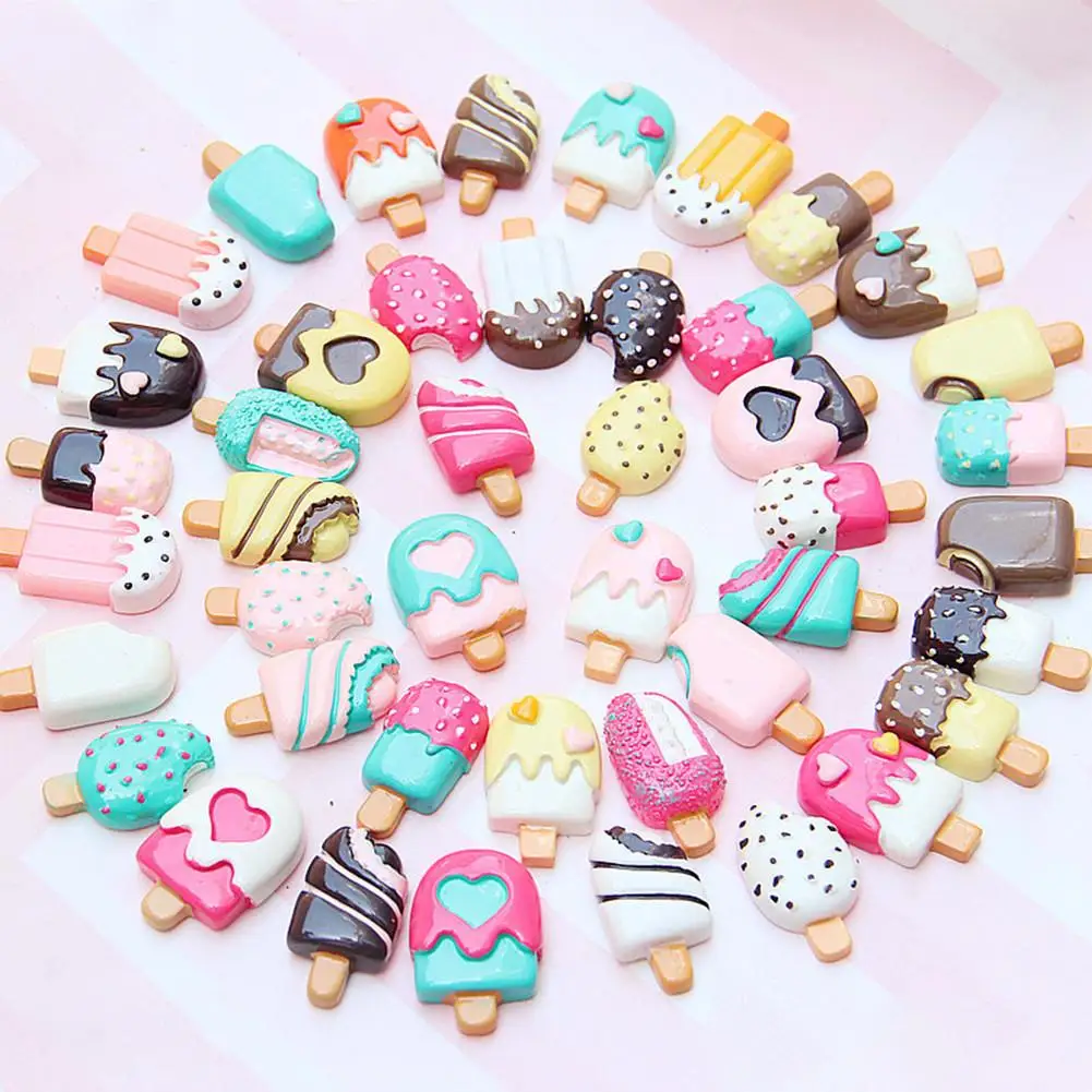 

100 Pieces Slime Charms Mixed Resin Cake Animal Slime Beads Making Supplies for DIY Scrapbooking Crafts