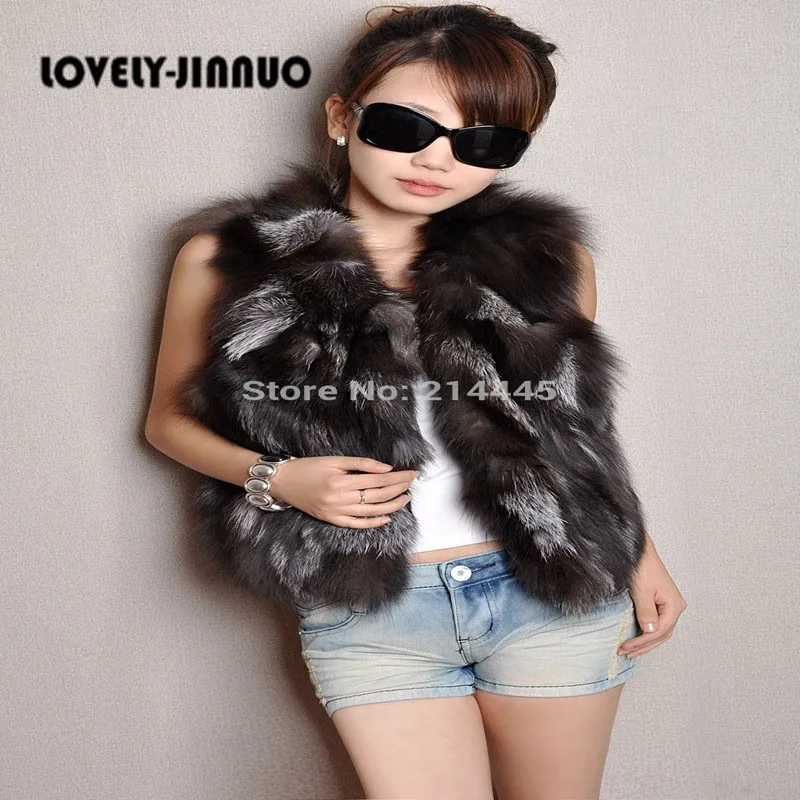 

2019 Women's Casual Clothing Natural Fox Fur Vest Winter Coat/Waistcoat Style Outerwear Factory direct sale Free shipping TF35