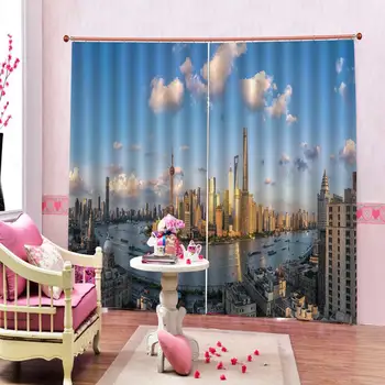 

3D Curtain Luxury Blackout Window Curtain Living Room pink flower curtains for girl room