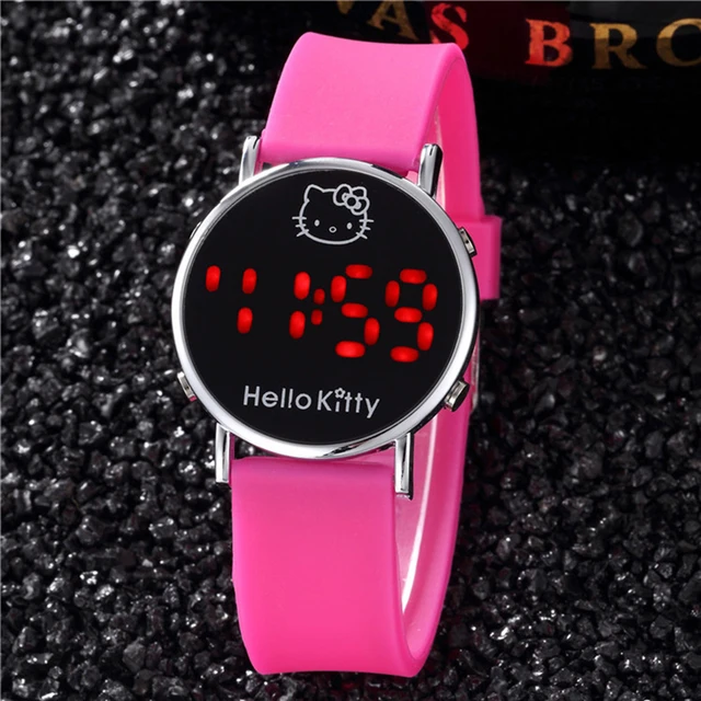 Pink Lovely Hello Kitty Children Watches LED Digital Electronic Wrist Watch Cute Pink Lovely Hello Kitty Children Watches LED Digital Electronic Wrist Watch Cute