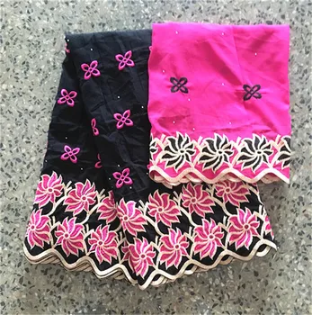 

African fabrics black lace fabric with stones 100%cotton dubai lace for women 2019 high quality lace swiss laces 5+2yards/lot