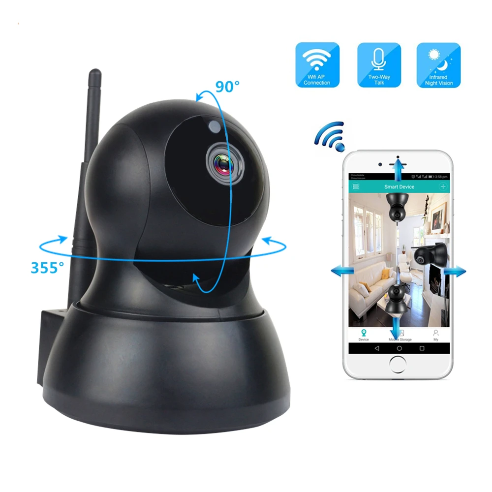 

IP Camera Home Security HD 720P 1MP Wireless WI-FI Mini Camera Night Vision CCTV Surveillance Baby Monitor SD Card iCsee View