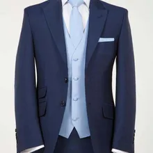 Свадебные костюмы для мужчин темно-синие на заказ, на заказ Синие Свадебные смокинги для мужчин, 2 кнопки заостренный лацкан мужской свадебный костюм