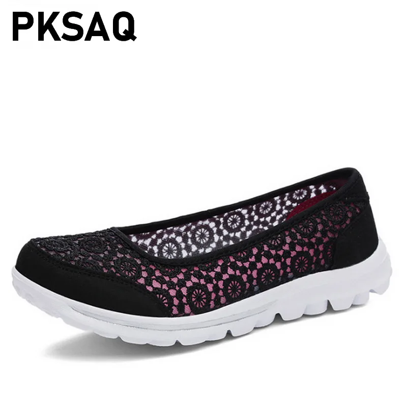 

Women Flats Shoes 2019 New Comfortable Flat Air Mesh Spring Summer Shoes Female Zapatos de mujer Slip On Shoes For Women