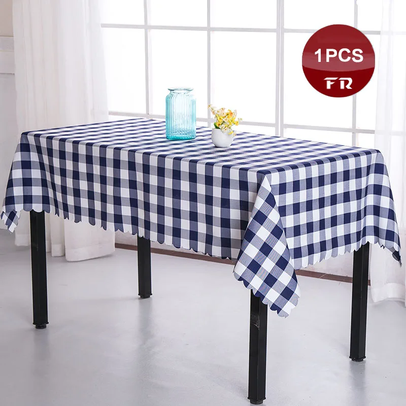 Factory Direct Sale 1PC Table Cloth Polyester Plaid Decor Table Linen