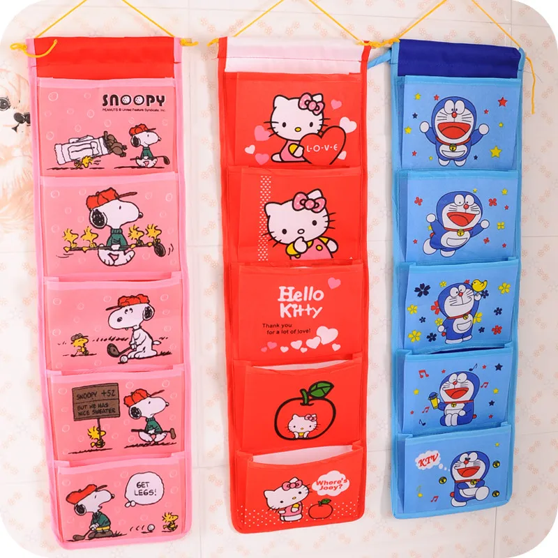 Cartoon Multifunctional Storage Bag Fashion Organizer Hanging Storage Pouch Bags Case for Door Bathroom Free Shipping