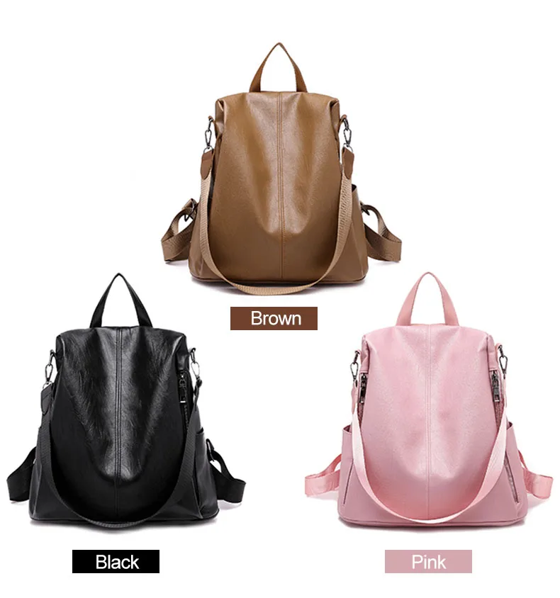 Кожаный рюкзак для женщин, противоугонные рюкзаки для девочек-подростков, многофункциональная большая черная сумка, женская сумка для спины, Sac A Dos XA532