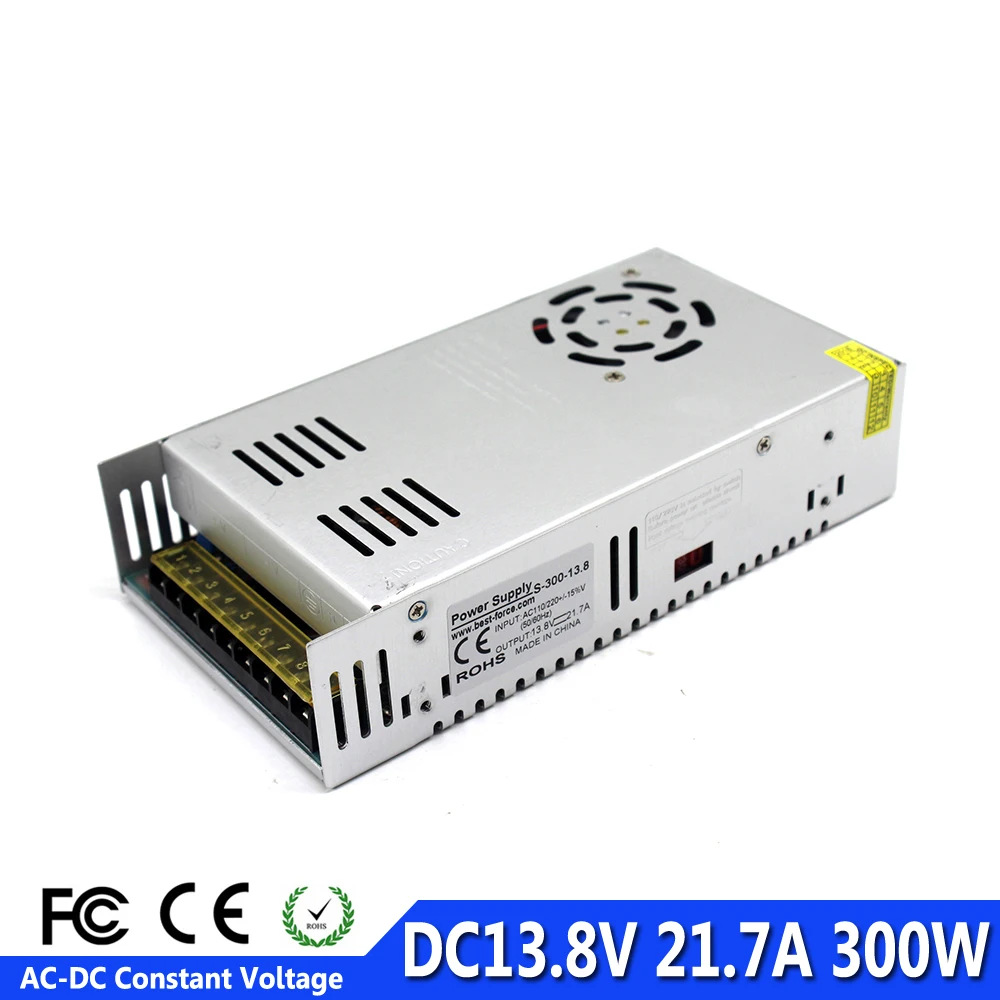 Светодиодный источник питания DC13.8V 21.7A 300W адаптер драйвера 110V 220V AC к DC 13 8 V