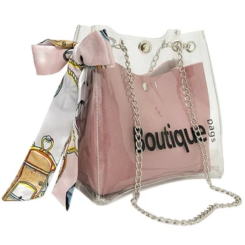 

Clear Bag Bucket Bag Fashion Transparent Women'S Shoulder Messenger Beach Casual Shopping Bag