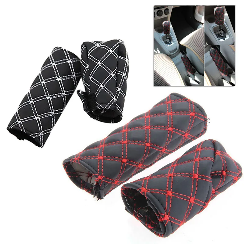 Universal Car Gear Shift Knob Pu Leather Shifter Lever Stick + Parking