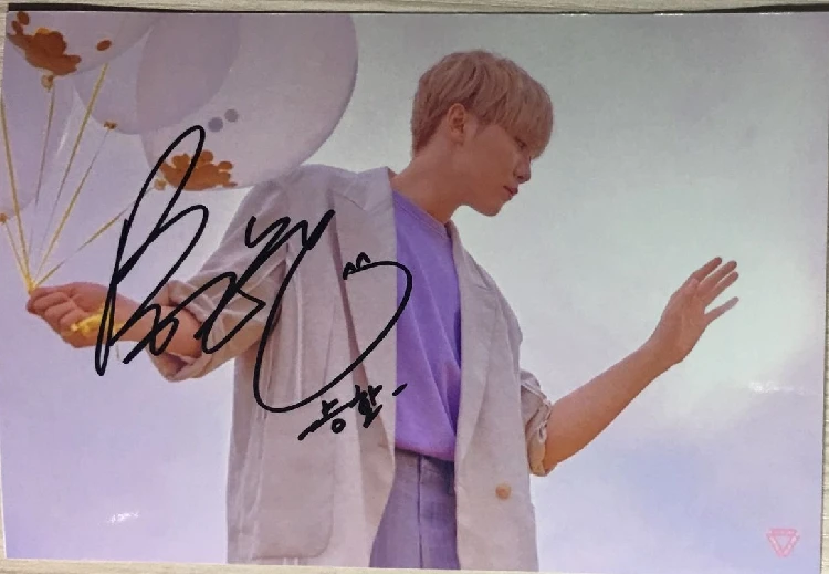 

hand Signed Seventeen SEUNGKWAN autographed group photo YOU MAKE MY DAY 5*7 K-POP 072018