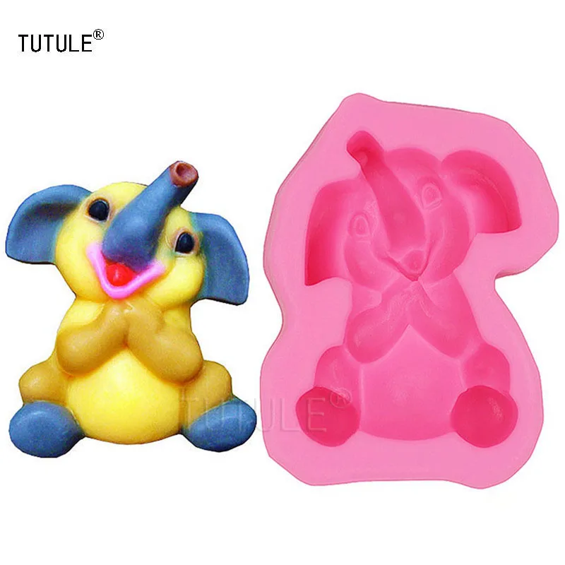 

Gadgets-Elephant - silicone for soap and candles making soap molds Elephant African Animal Silicone Rubber Flexible Food mold