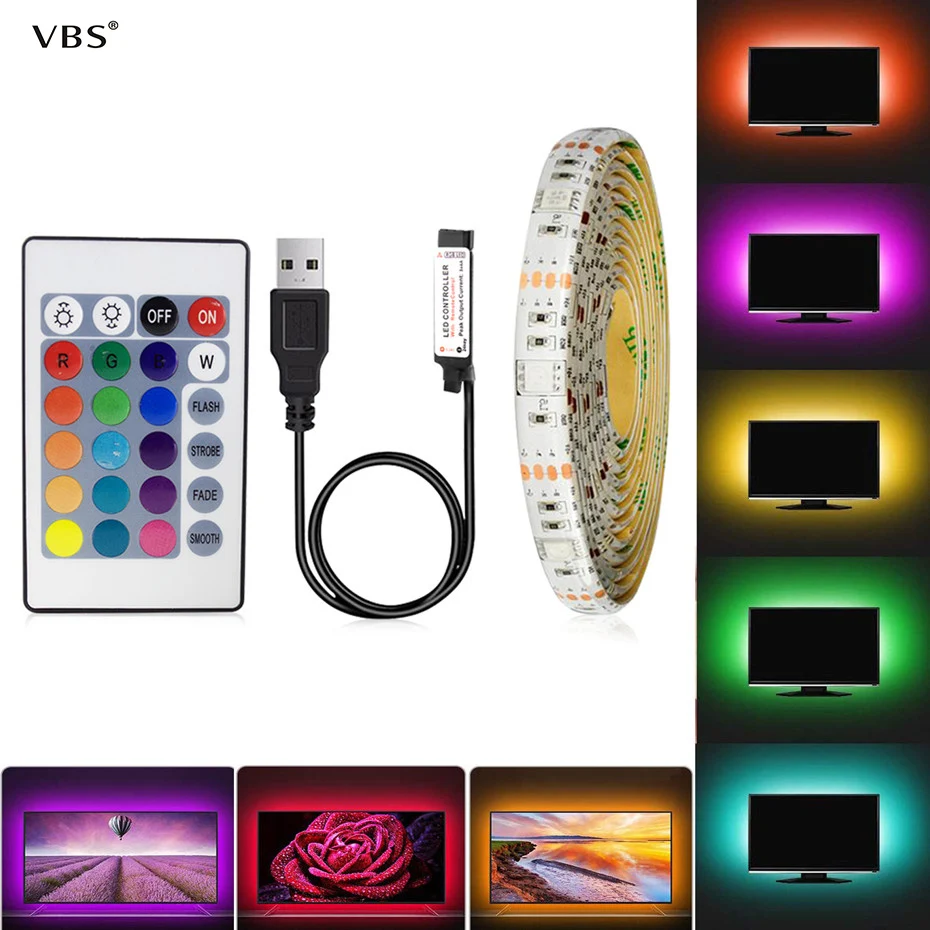 Белый/теплый белый RGB USB 5 В Светодиодная лента светильник 1 м 2 м 3 м 4 м 5 М HD ТВ Настольный экран фон Смещенный светильник ing ambi светильник полоса A1