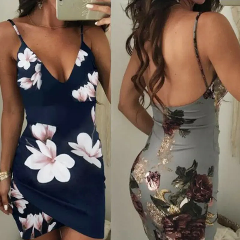 

2019 Women Bandage Bodycon Casual Sleeve Evening Party Club Long Mini Dress