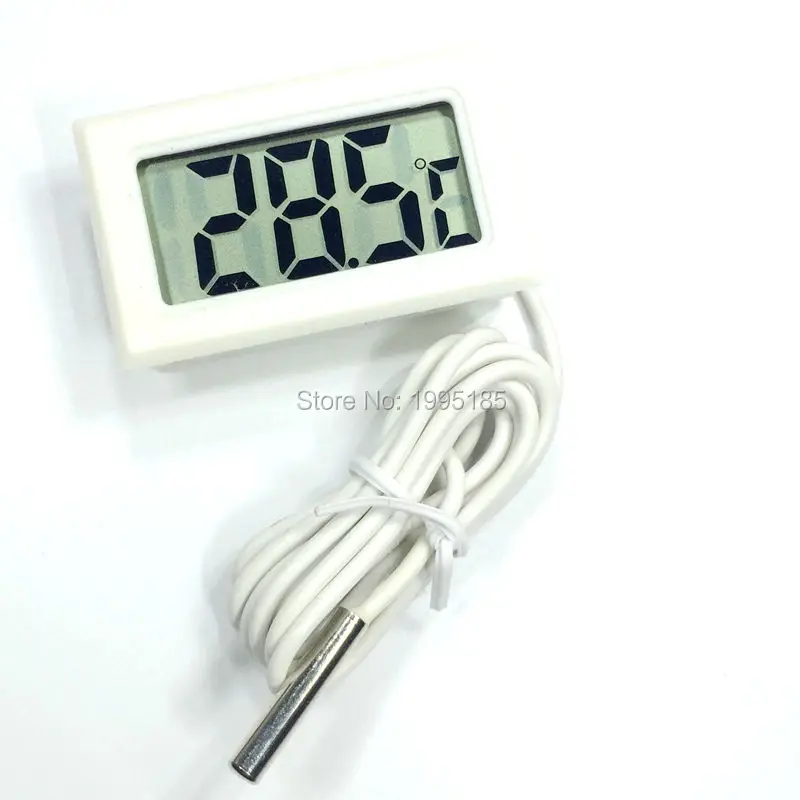 

1Pcs Digital Thermometer Fridge Freezer Temperature Meter 15% off The length of 1m with Probe Thermometer White NEW