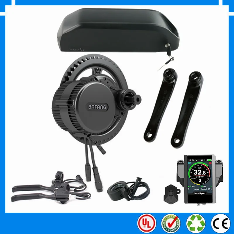 

EU US No taxes BBS02B 48V 750W Bafang mid drive electric motor kit with 48V 17.5Ah 16ah down tube ebike battery with charger