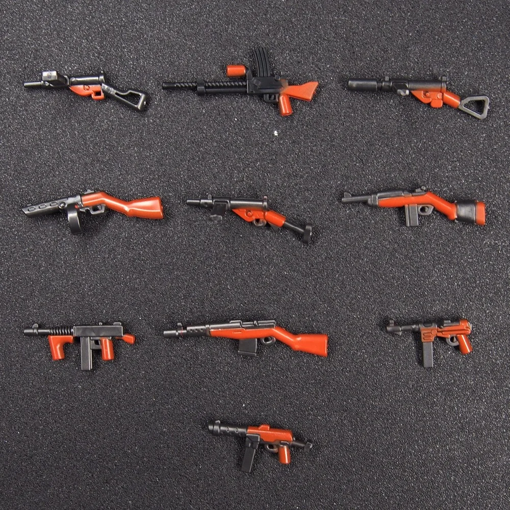 10pcs DIY Weapon Pack Military WW2 World War GUN Building font b Blocks b font Brick