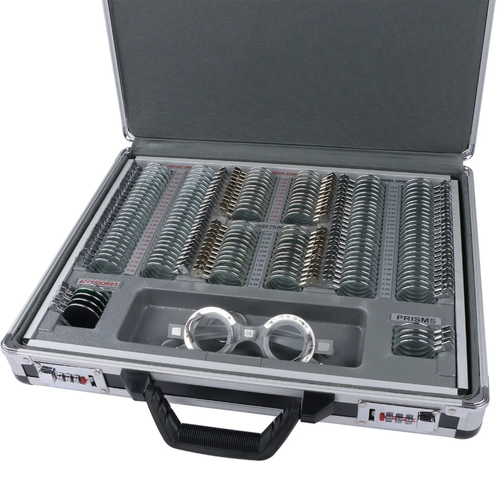 

158 pcs Optical Trial Lens Set Metal Rim +Aluminium Case + Free Trial Frame