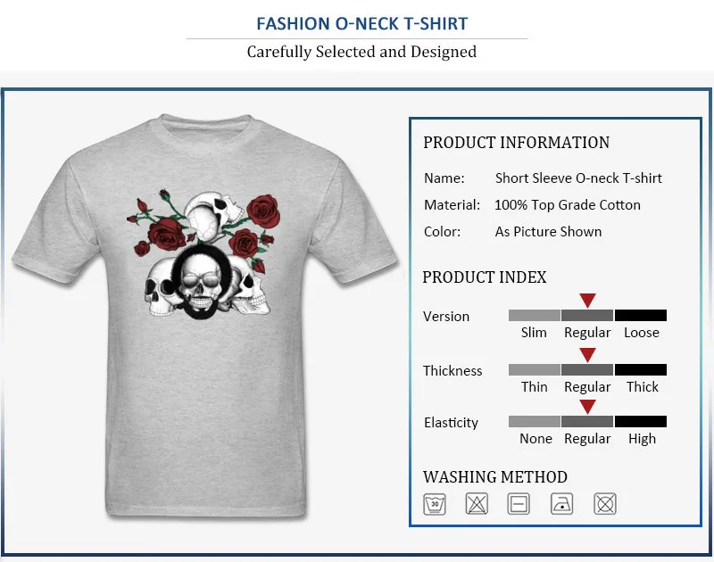 Grunge skulls and red roses afro skull included. Color version_detail_grey