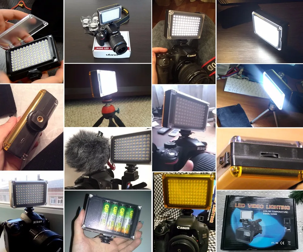 Ulanzi 96 LED Video Light with Battery Filters Hotshoe Photo Lighting on Camera for Canon Nikon Sony Camcorder DV DSLR