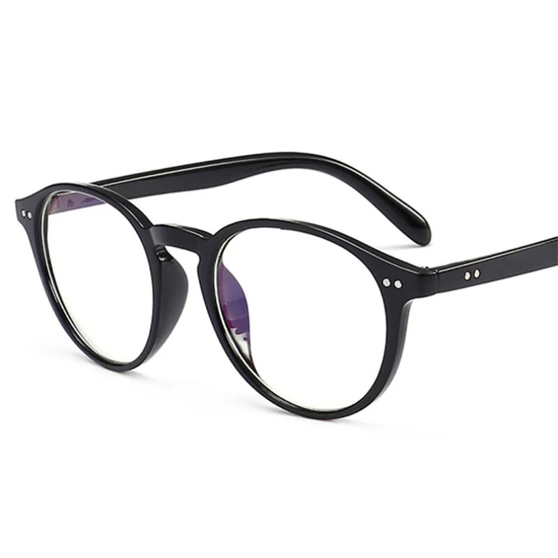 1-1,5-2-2,5-3-3,5-4 заклепки близорукость очки с градусом женщины мужчины короткие-очки для коррекции зрения черная и прозрачная оправа - Цвет оправы: Black Frame