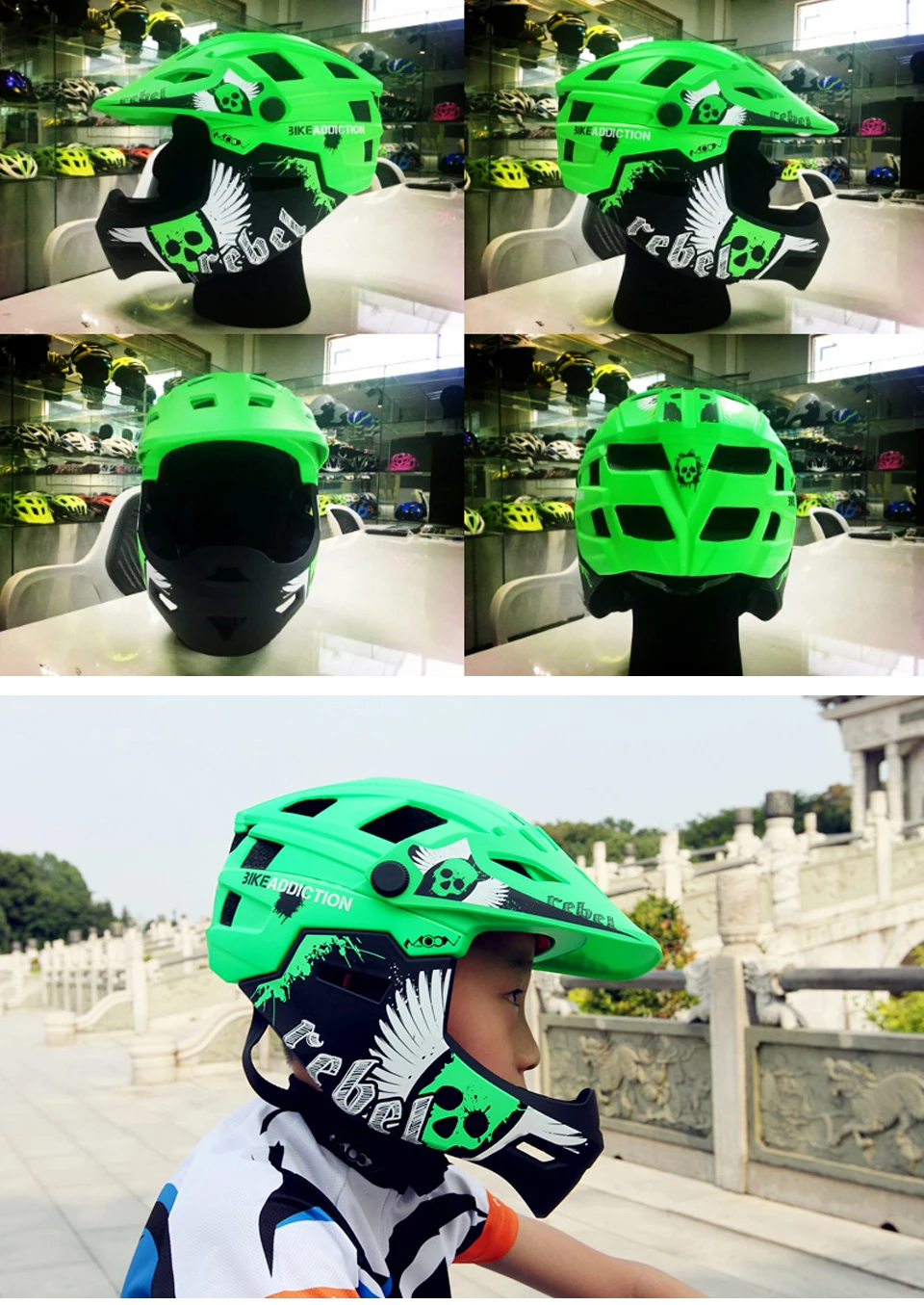 MOON Men Women Child Cycling Helmet High Quality Mouth Guard Mountain MTB DH Bicycle Helmet& Bike Helmet 47-58cm