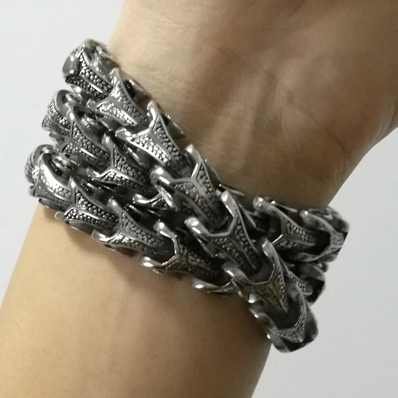 Koop 16 40 variëren lengte dragon link mannen jongen sieraden punk 316L rvs 2 soort slijtage methode ketting kettingen of armband 1pc