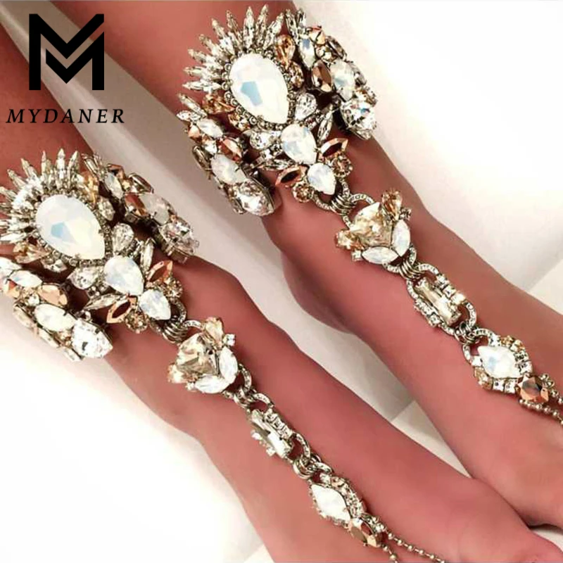 

1 PCS Fashion Ankle Bracelet Barefoot Beach Foot Jewelry Sexy Pie Leg Chain Female Boho Crystal Wedding Anklet Trendy for Women