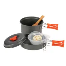 1 2 Person Camping Cookware Outdoor Tableware Set Utensils Travel Hiking Picnic Cooking Set Portable Camping Tableware Pot Pan vilead outdoor tableware pot camping 2 3 people picnic pan tourism tableware outdoor camping hiking cooking set cookware pan