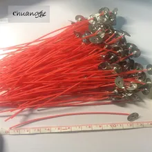 Bobina de cera de soja roja para velas, mechas para velas de calidad, núcleo de algodón encerado, 12cm, 50/100 Uds.
