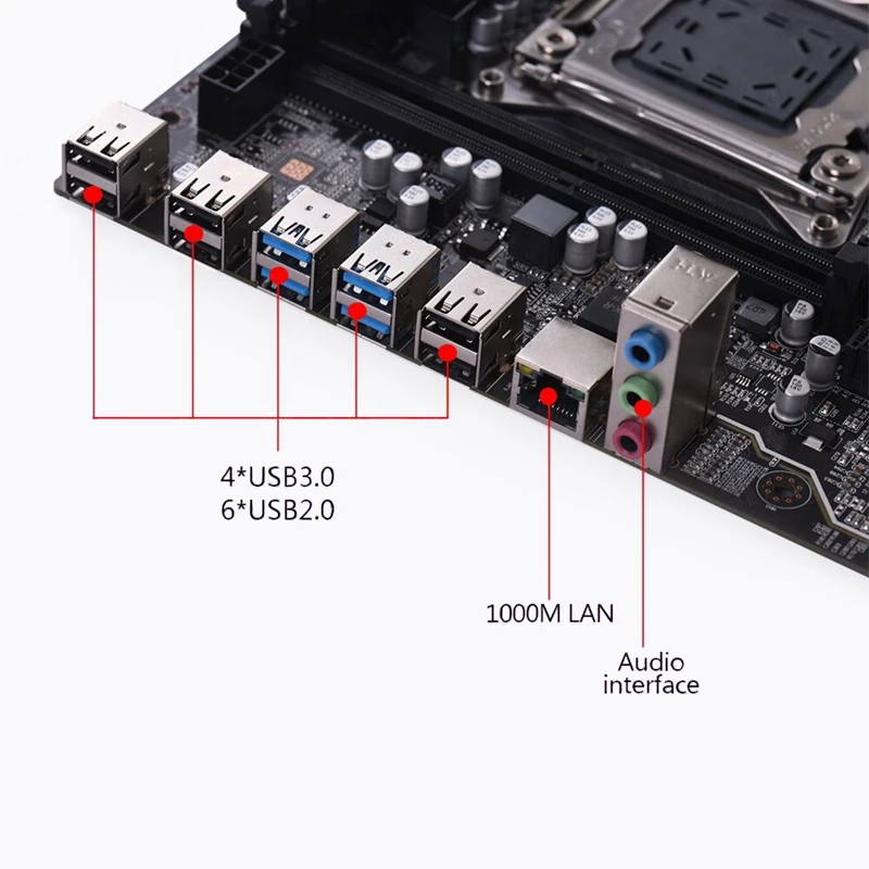 X99 Lga2011-3 материнская плата для Intel I7 E5-V3/E5-V4 4-канальный Ddr4 64G Ram, Nvme Ssd M.2, Sata3.0, Usb3.0, Pcie16X