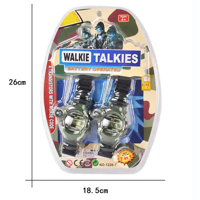 2 шт./компл. 7 в 1 открытый Walkie talkie игрушка камуфляж семьи играть в игры, Электрический домофон сильный range часы игрушка в подарок