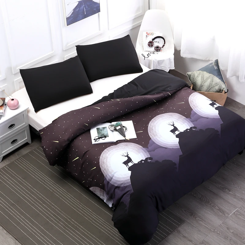 

MECEROCK Pillowcases and Duvet Cover Set Environmental Printing Popular Flamingo Pattern Design Bedding Set Queen/king Size