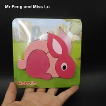 Ребенок учится Развивающие деревянные Игрушечные лошадки головоломки доска животного кролик соответствия просвещения детей Подарки