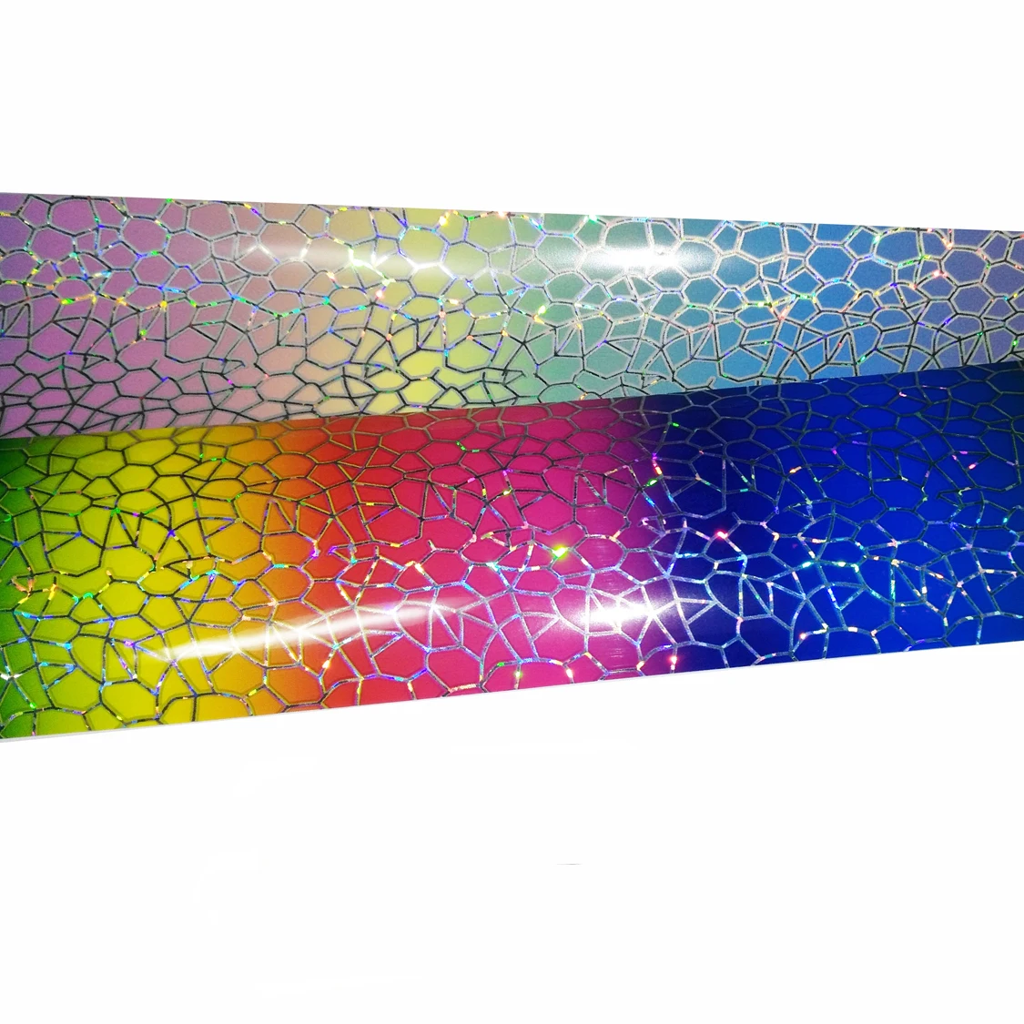 

40mm*1000mm Nail Foil F002 Laser Holographic Colorful Gridding Nail Film Full Cover Nail Sticker Transfer Foil Decal For Nail