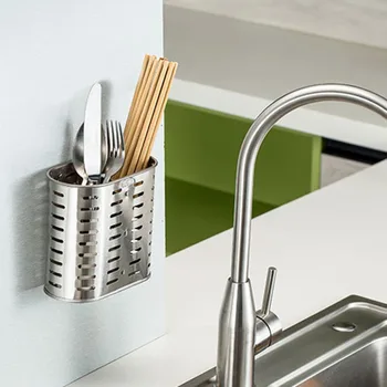 

Stainless Steel Cutlery Holder Drainer Storage Spoon Fork Chopsticks Organizer Rack Kitchen Tools