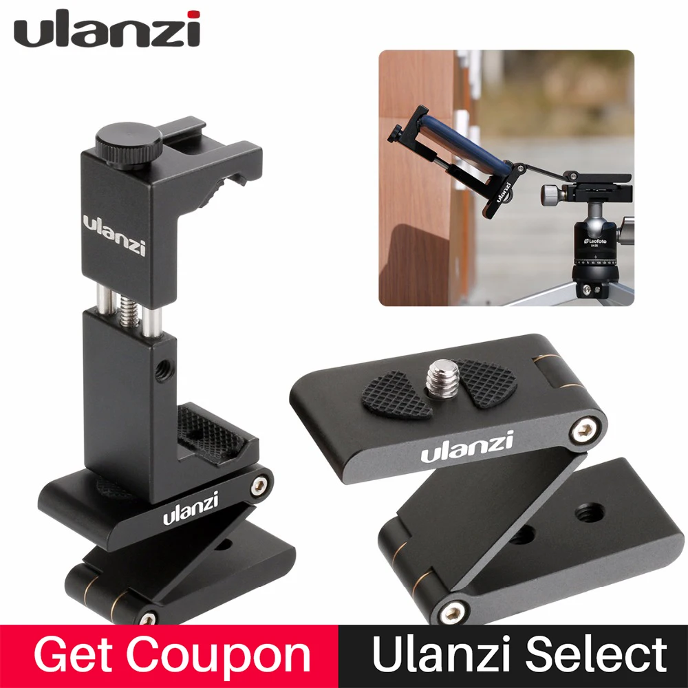 

Ulanzi Mini All-Metal Smartphone Tripod Z Pan Photography Flex Tilt Tripod Ball Head Foldable Mount Adapter for iphone X 8 plus