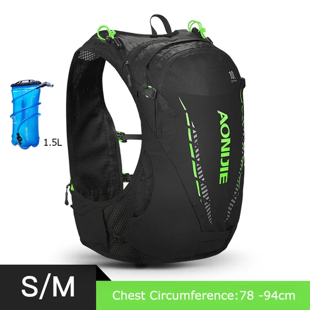 AONIJIE C948 легкий 10L гидратационный рюкзак, рюкзак, сумка для воды, для походов, бега, марафона, гонки, велосипедная сумка - Цвет: SM GREEN SET 2