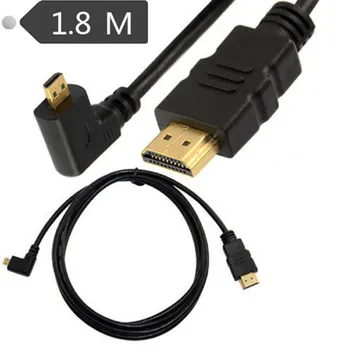 

1.8m 6Ft HDMI 1.4 Male to Micro HDMI Male Right Angled Cable Cord Adapter HDTV