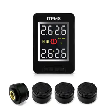 

tpms Wireless tire pressure sensor Auto Car Tire Pressure Monitoring System with 4 External Sensors LCD Embedded Monitor