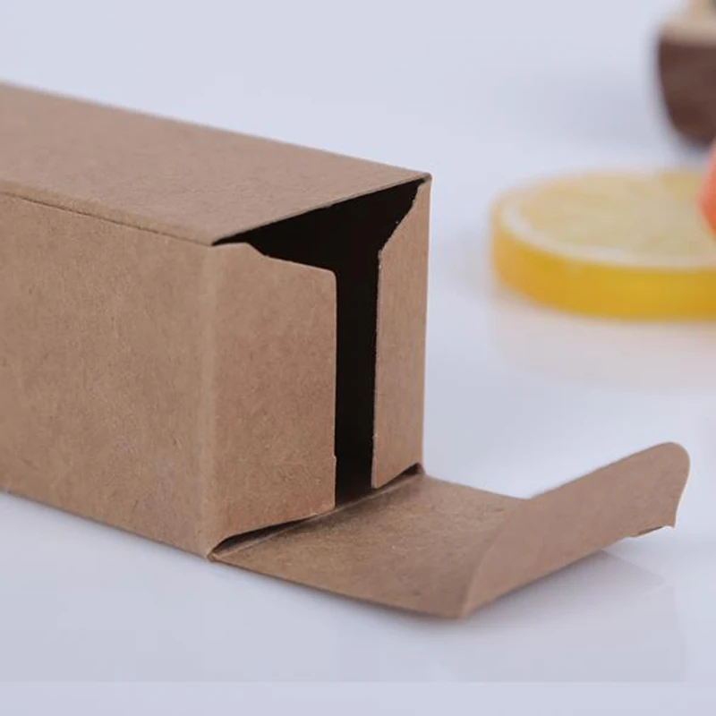 

100pcs/lot 5ml/15ml/20ml/30ml/50ml/80ml/100ml Brown/white/black Kraft Paper gift Box Lipstick Perfume bottle Packing boxes