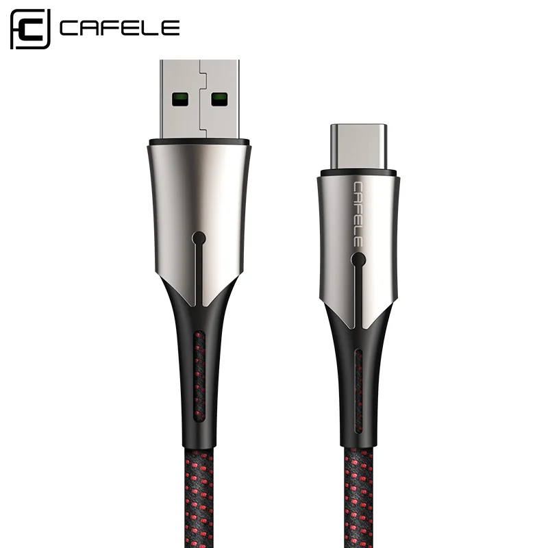 CAFELE 100 см кабель type-C для быстрой зарядки usb type-C кабели для huawei Xiaomi 6 samsung S9 OnePlus 5 Синхронизация данных нейлоновая оплетка Кабель