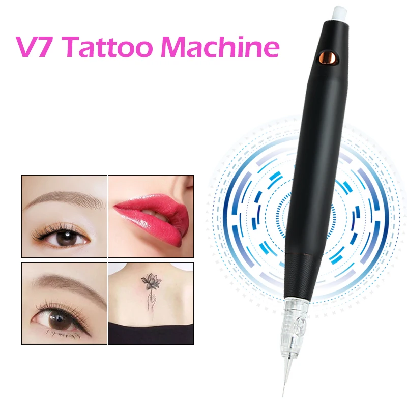 

Newest Tattoo Gun Type Permanent Makeup Machine Pen For Eyebrow Liner Lips With Cartridge Needles Free Shipping